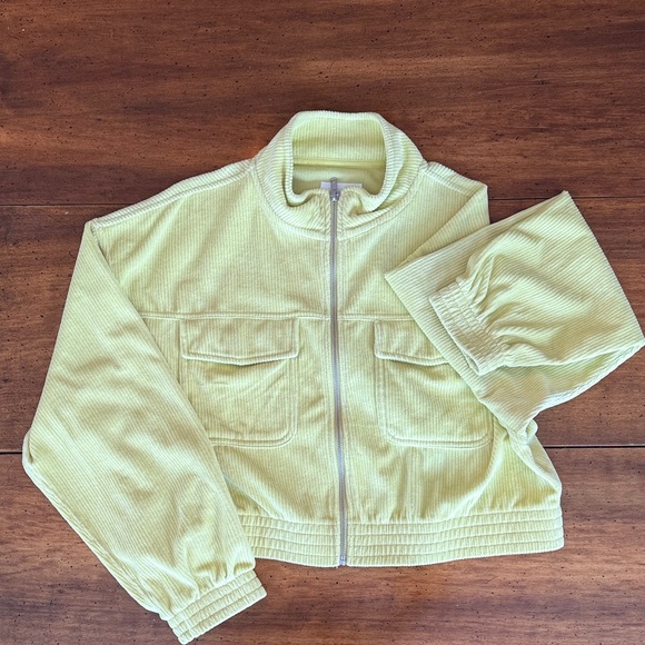 aerie Jackets & Blazers - Aerie Light Yellow Zip-Up Jacket